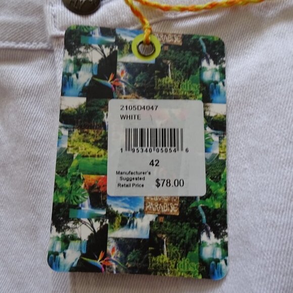 Born Fly Paradise Shorts Men's Size 42 White Denim Embroidery - Picture 9 of 9